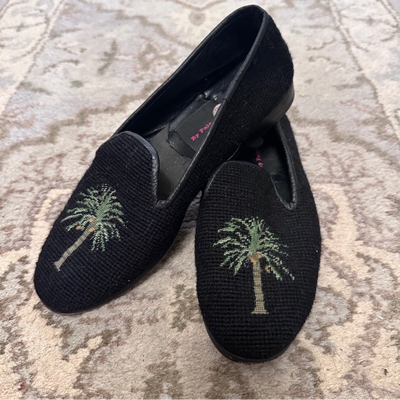By Paige Needlepoint Palm Tree Loafers Size 9 - Picture 1 of 3